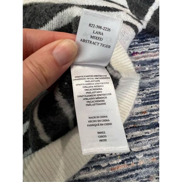 Rails Lana Mixed Abstract Tiger Wool Cashmere Blend Sweater Size S - Picture 7 of 10